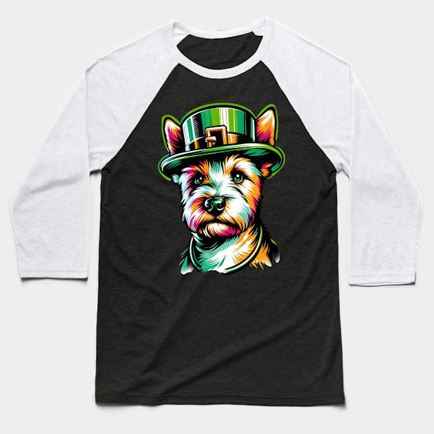 Teddy Roosevelt Terrier Celebrates St Patrick's Day Baseball T-Shirt by ArtRUs